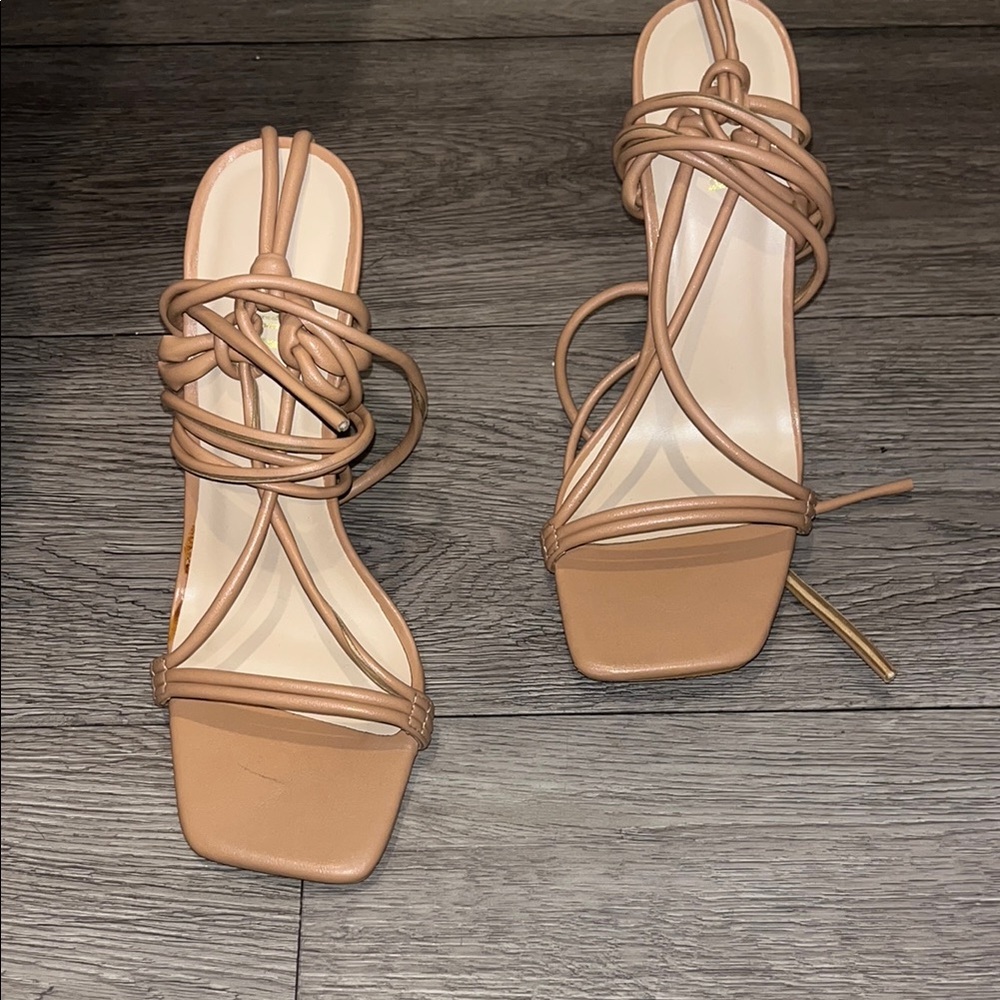 Elegant Tan Strappy Heels